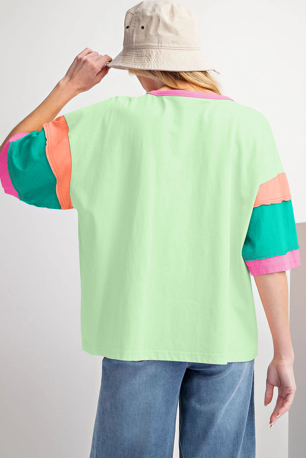 Green Color Block Oversize TopGreen Color Block Oversize Top