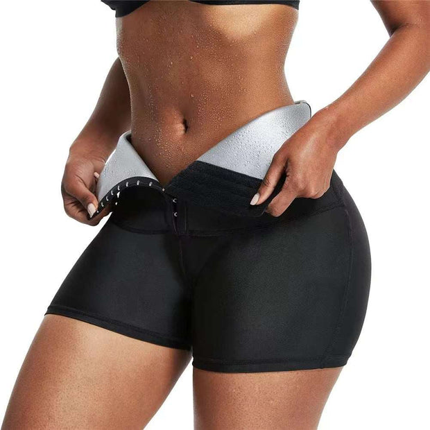 High-rise Hip Lifting Ab Shorts with tummy control and hip-lifting design.
