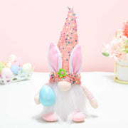 Easter Sequin Gnome Hat with glittering design, pink color, and plush details.