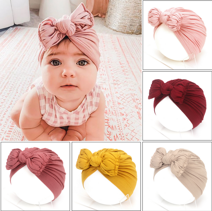 Newborn Girl Soft Turban Bonnet