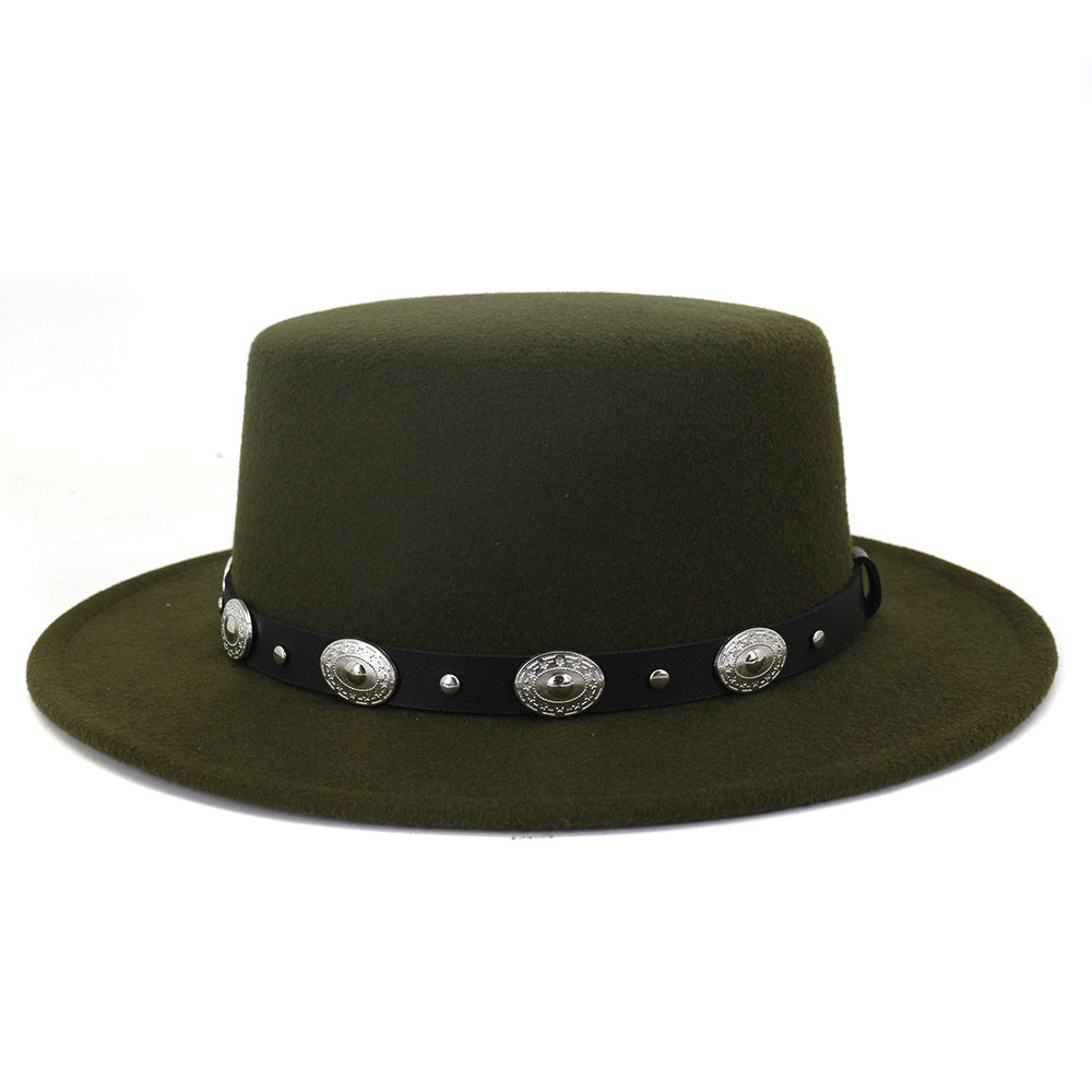 British Metal Buckle Jazz Hat