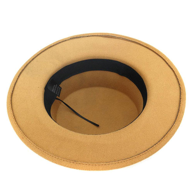 British Metal Buckle Jazz Hat with buckle detail, inside view.