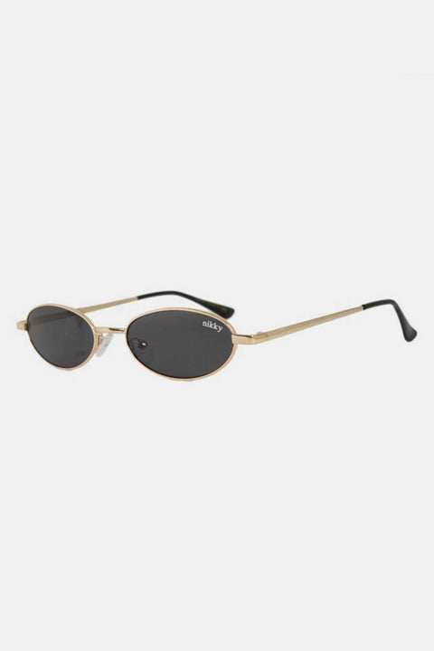 Nicole Lee Finley Oval Metal Frame Sunglasses with UV protection and sleek design.