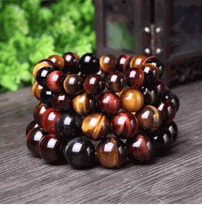 Tiger Eye Bracelet with natural stones, featuring polished beads in golden and brown hues, enhancing style and confidence.