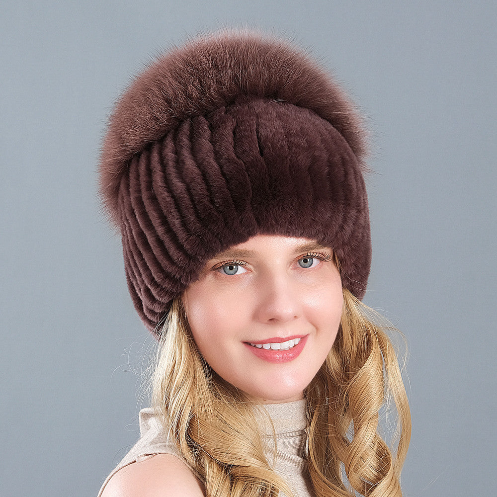 Knitted Earmuff Straw Hat