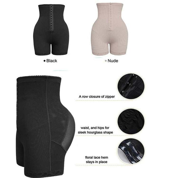 Belly Compression Leggings in black and nude, featuring waist support and hip lifting design.
