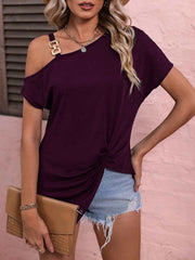 Women's Off Shoulder Blouse in Burgundy, showcasing an elegant and chic design, ideal for versatile styling and comfort.