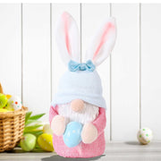 Easter Knitted Faceless Doll Hat with bunny ears in pastel colors, playful holiday accessory for Easter celebrations.