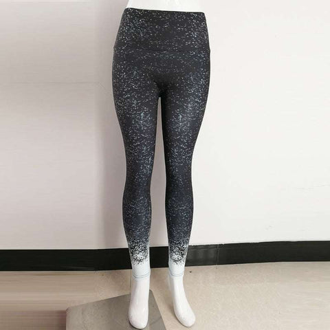 Gradient Gypsophila Yoga Pants with high-rise waistband and artistic design.