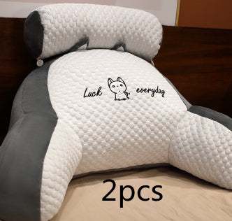 Fluffy Sofa Cushion Pillow with lumbar support and cute embroidery, 2 pieces.