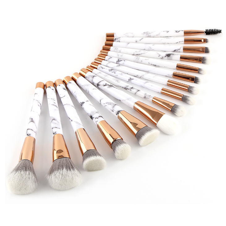 15-Pc Marble Makeup Brush Set