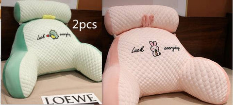 Fluffy Sofa Cushion Pillow with cute embroidery design in two colors, ergonomic support, and plush texture.