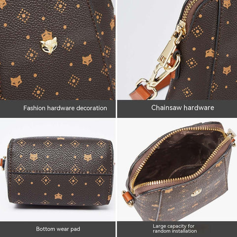 Crossbody Phone Bag by Foxer with fashion hardware decoration and multiple compartments.