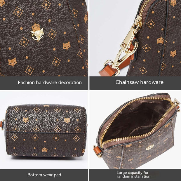 Crossbody Phone Bag by Foxer with fashion hardware decoration and multiple compartments.