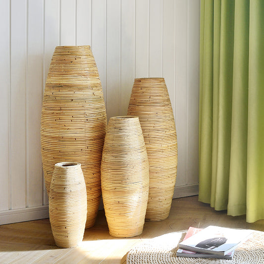 Modern Rattan Wooden Vase