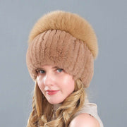 Knitted Earmuff Straw Hat