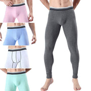 Cropped long johns in various colors showcasing soft, stretchy fabric and elastic waistband.