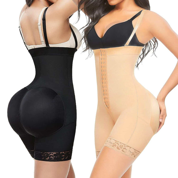 High Waisted Body Shapewear in black and skin color for waist shaping and tummy flattening.