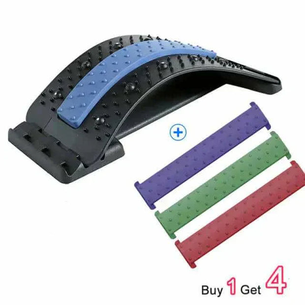 Back Massage Pad with adjustable levels and multiple massage points, featuring eco-friendly ABS plastic, includes interchangeable pads.