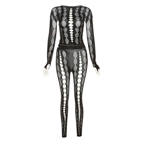 Lace Crochet High Waist Suit in black with intricate crochet details, featuring a flattering high waist design.