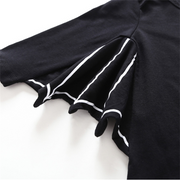 Black Batman Baby Onesie with wing detail, made from soft cotton.