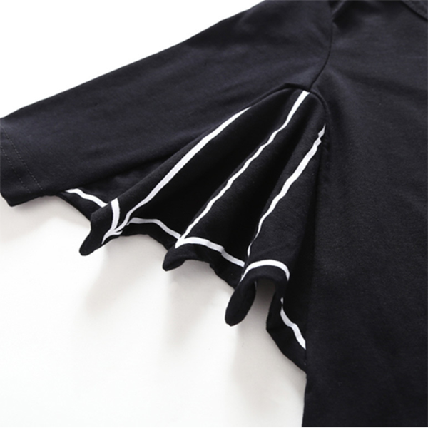 Black Batman Baby Onesie with wing detail, made from soft cotton.