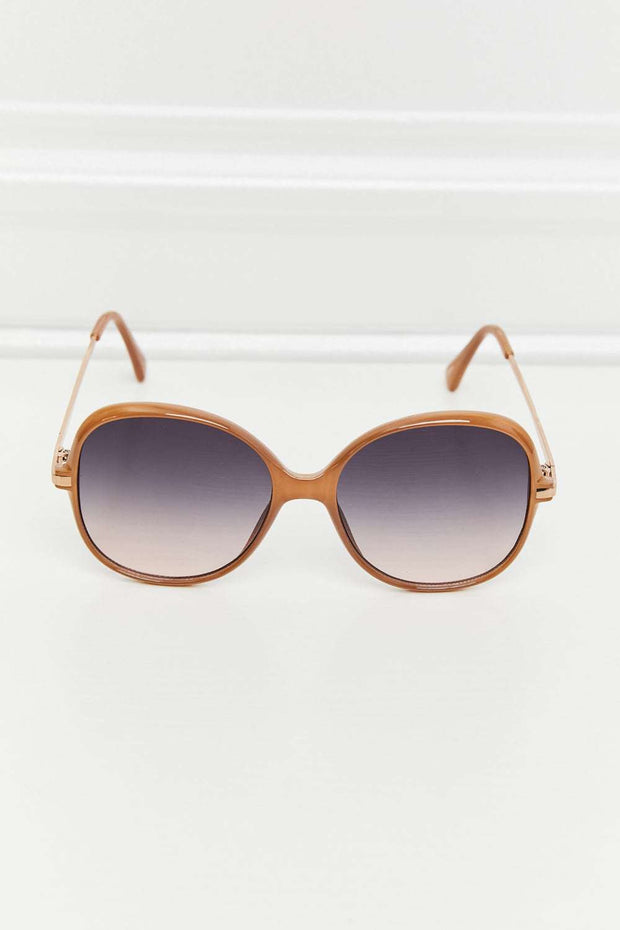 Metal Plastic Hybrid Full Rim Sunglasses with UV protection and stylish square frame.