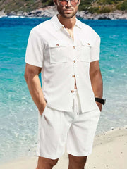Button-Down Short Sleeve Shirt and Shorts Set
