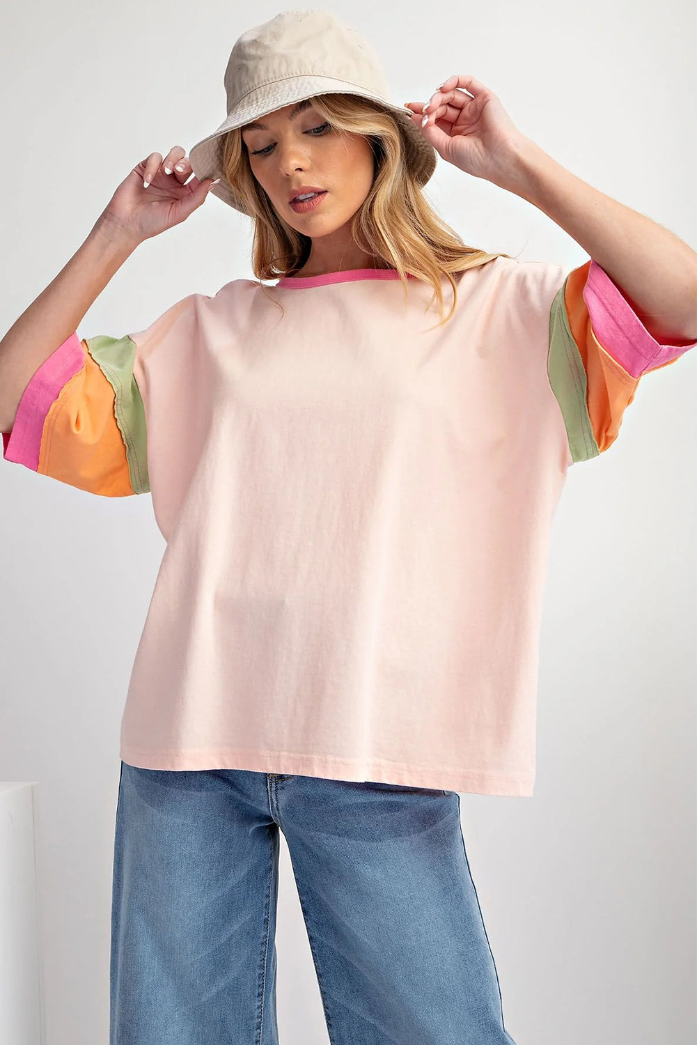 Green Color Block Oversize TopGreen Color Block Oversize Top