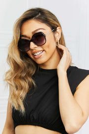 Metal Plastic Hybrid Full Rim Sunglasses with UV protection and stylish design.