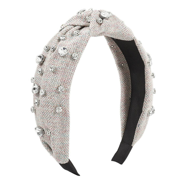 Heart Diamond Headband with brilliant diamonds, elegant cloth design for women.