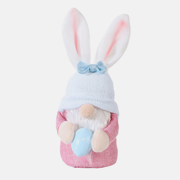 Easter Knitted Faceless Doll Hat with bunny ears, whimsical design, and pastel colors.