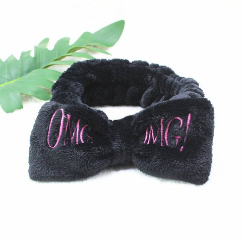 Coral Velvet Butterfly Hair Band with playful butterfly design and "OMG!" text.