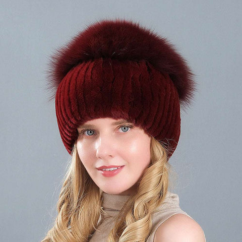 Knitted Earmuff Straw Hat