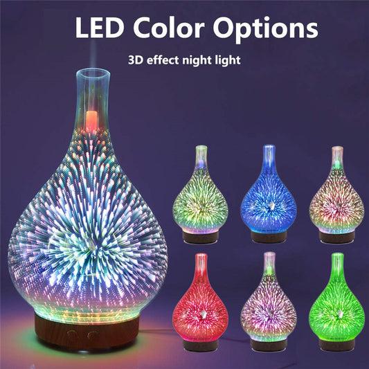 3D Glass Aroma Diffuser Lamp