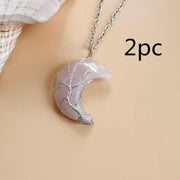 Moon Tree Of Life Necklace with crystal crescent moon, elegant jewelry showcasing growth and connection.