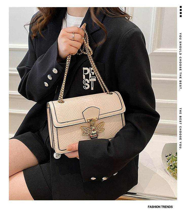 Chain Shoulder Bag with adjustable chain strap and chic design.