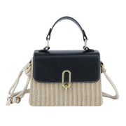 Western Shoulder Handbag with black flap and decorative stitching, featuring a comfortable strap and three-dimensional pocket design.
