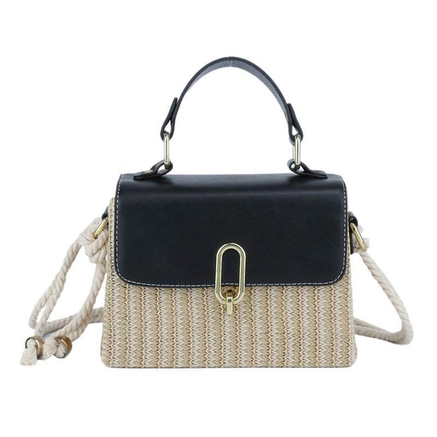 Western Shoulder Handbag with black flap and decorative stitching, featuring a comfortable strap and three-dimensional pocket design.