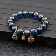 Unisex Gray Colored Glaze Bracelet with glossy finish and geometric design.
