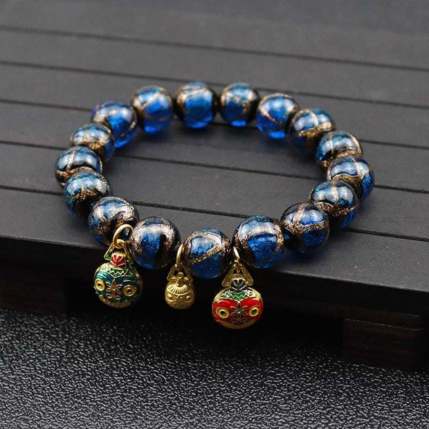 Unisex Gray Colored Glaze Bracelet with glossy finish and geometric design.