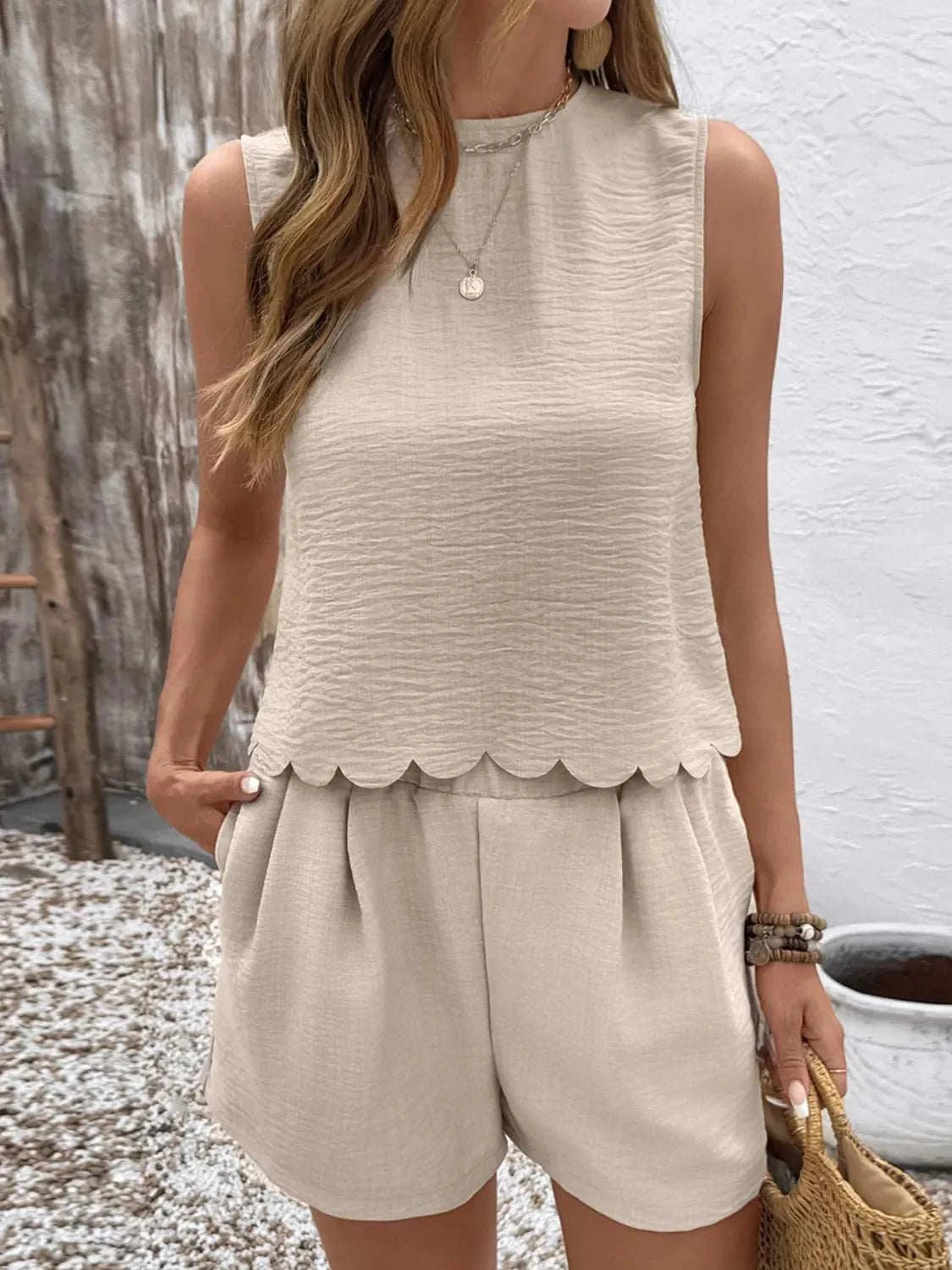Sleeveless Top and Shorts Set