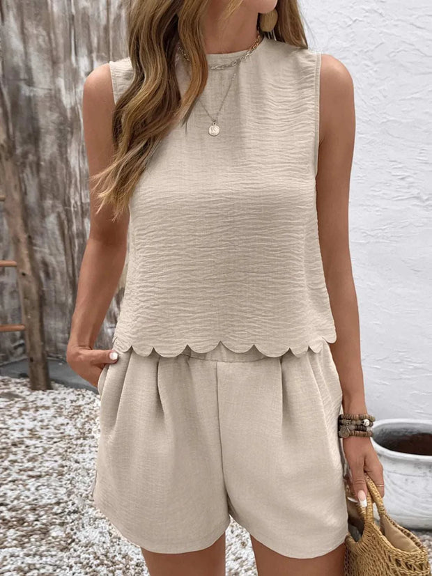 Sleeveless Top and Shorts Set