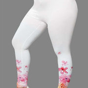 3D Digital Print Leggings with floral design on white background.