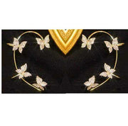 Elegant butterfly ear clip and hook earrings with gold finish.