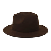 Two-Tone Flat Brim Fedora in brown, stylish and versatile accessory.