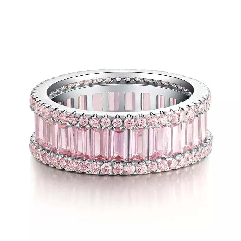 925 sterling silver zircon ring with geometric design and sparkling accents from Hot Topic Goods