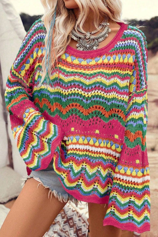 Openwork Knit Pullover