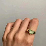 Heart-shaped ring on hand, Creative Love Heart Ring with durable alloy and color retention.