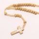 Christian Wooden Cross Necklace with adjustable chain, showcasing rustic elegance and spiritual symbolism.